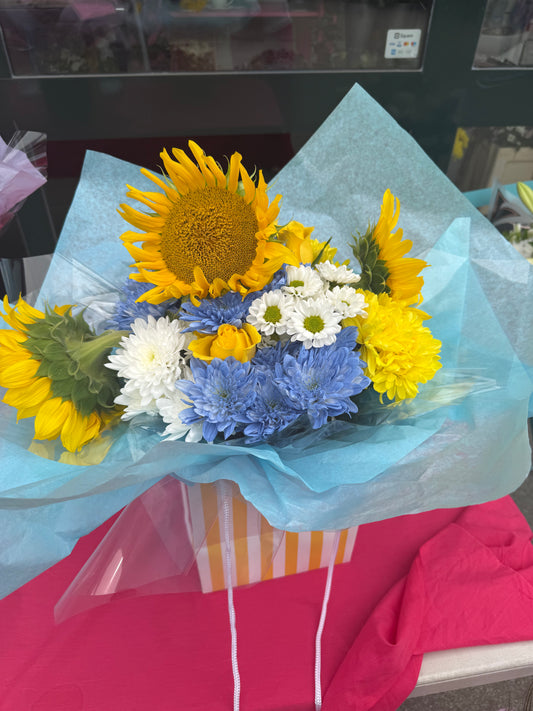 Sunflower Blues Bouquet