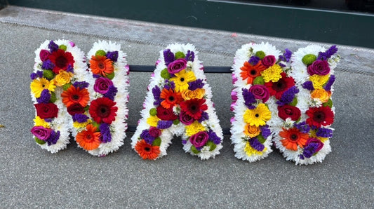 Flower line tribute lettering